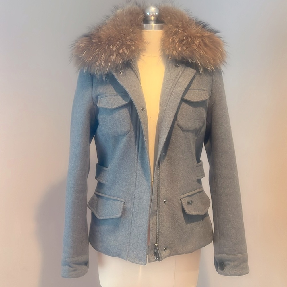 Women’s Woolrich Winter Jacket w/ Genuine Raccoon Fur Detachable Collar | size S